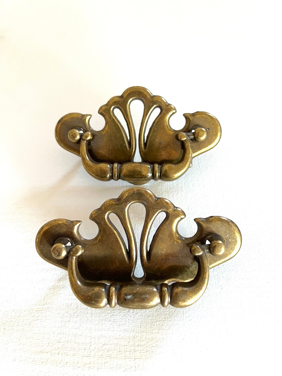 Vintage Brass Pulls, Brass Drawer Pulls, Early American Knobs and Pulls