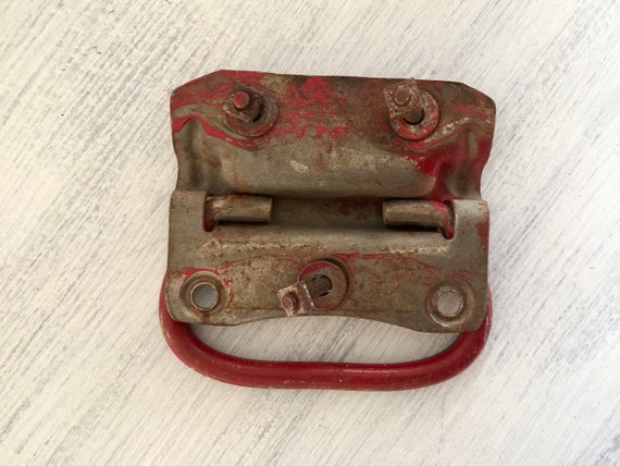 Large Barn Door Handle Trunk Handle Trap Door Handle Large Red Metal Handle Salvaged Hardware