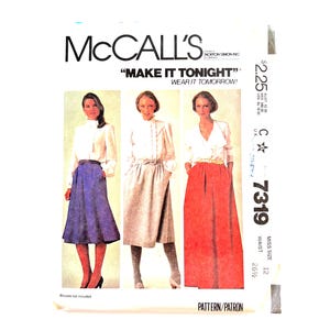 80&#39;s Skirt Sewing Pattern McCall&#39;s 7319 Size 12 uncut