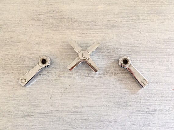 Chrome Faucet Handles Hot And Cold Water Knobs Bathroom Sink Etsy