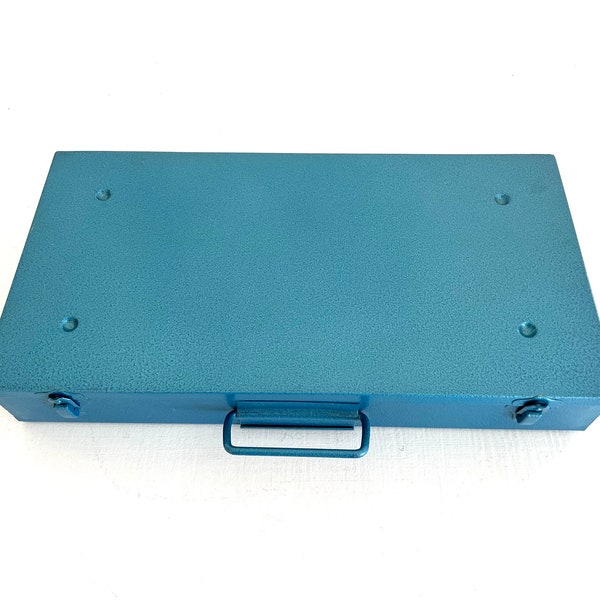Metal Box Slide File Photography 35mm Slide Holder, Blue Organizer Office Storage
