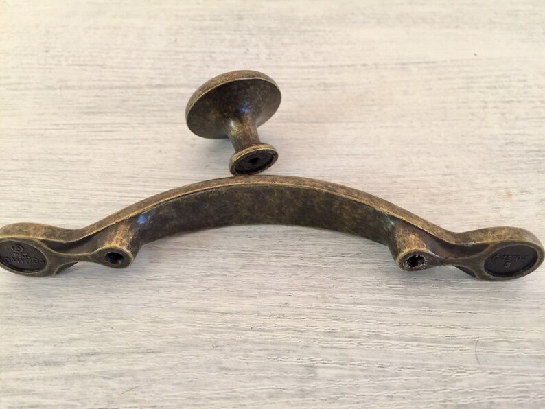 Drawer Pull Antique Gold Handles Replacement Cupboard Etsy
