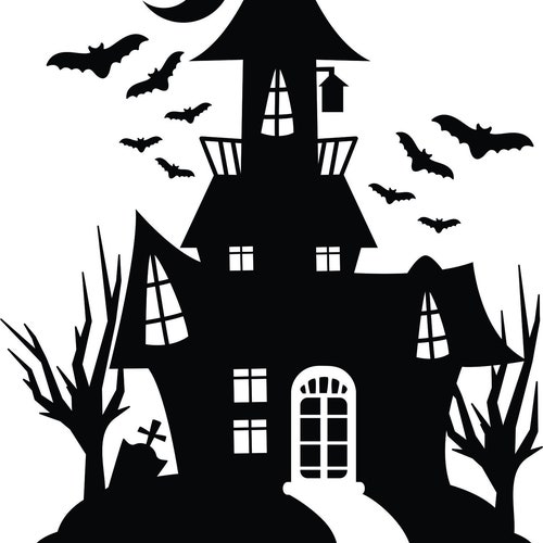 Haunted House Halloween Cuttable SVG PNG DXF & Eps Designs - Etsy