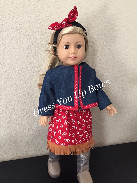 /& HEADBAND--MADE TO FIT 18/" GIRL DOLL PANTIES FARM SCENES /& ANIMALS DRESS