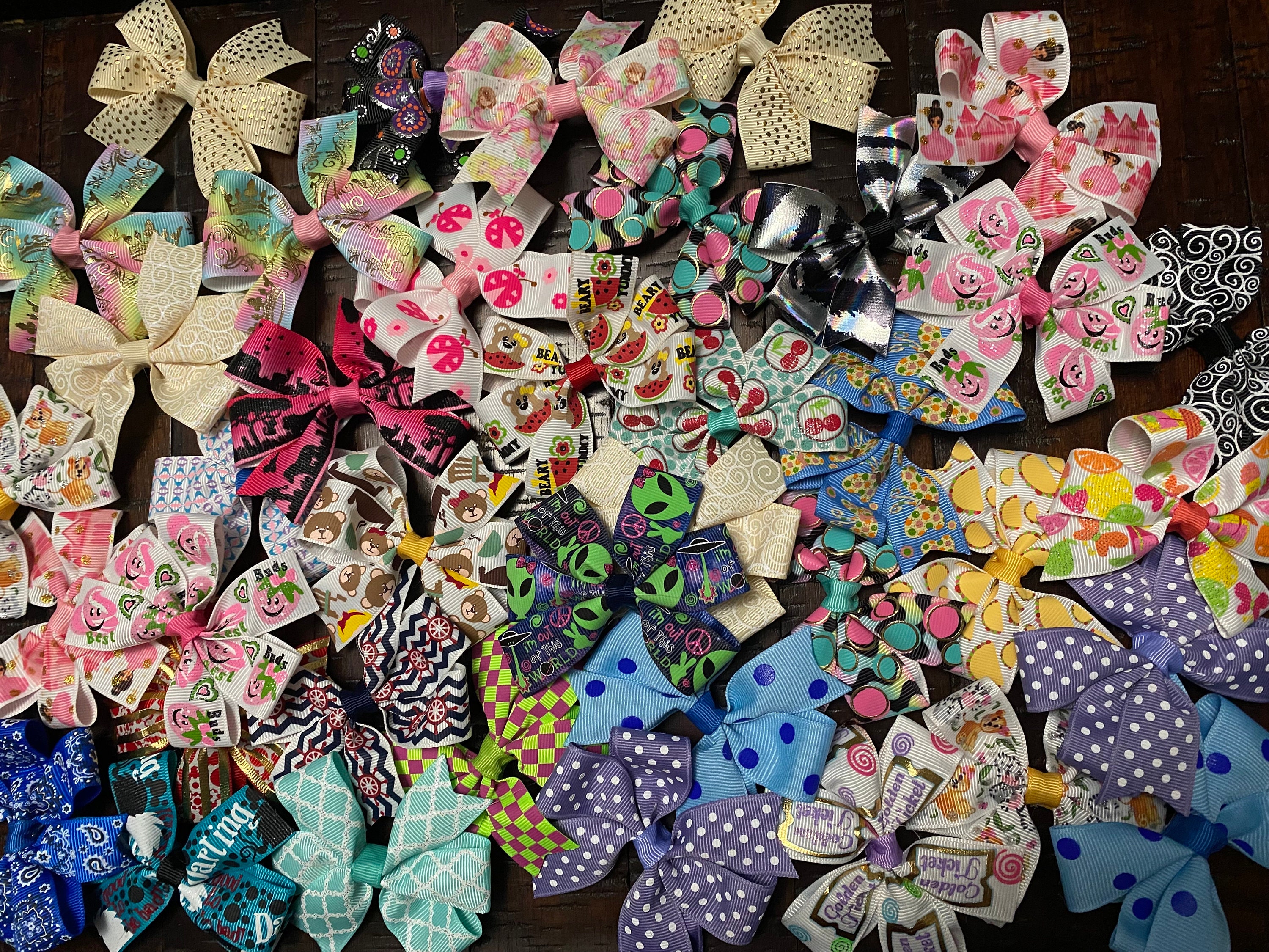 Bulk Hair Bow Lot 10, 12, 24, 100 Assorted 3.5