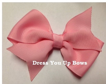 Pinza para el pelo de color rosa liso de 10 cm, pinza para el pelo con forma de moño de moño de boutique para niñas, pinza para el pelo para bebés, niños pequeños y adolescentes, lazo para mujeres y damas.