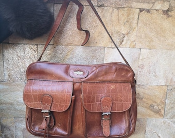 Leather bag, leather shoulder bag, Brown leather messenger bag, messenger, Leather bag, Brown bag, Laptop leather Bag - On The Road