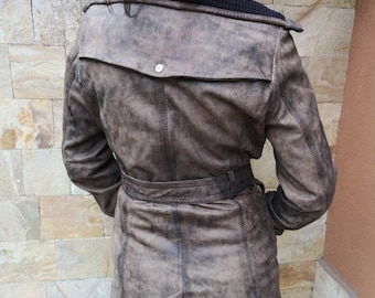 Long Leather jacket women brown, Leather jacket brown, cool leather jacket, Leather jacket, Genuine leather jacket, Womens leather jacket