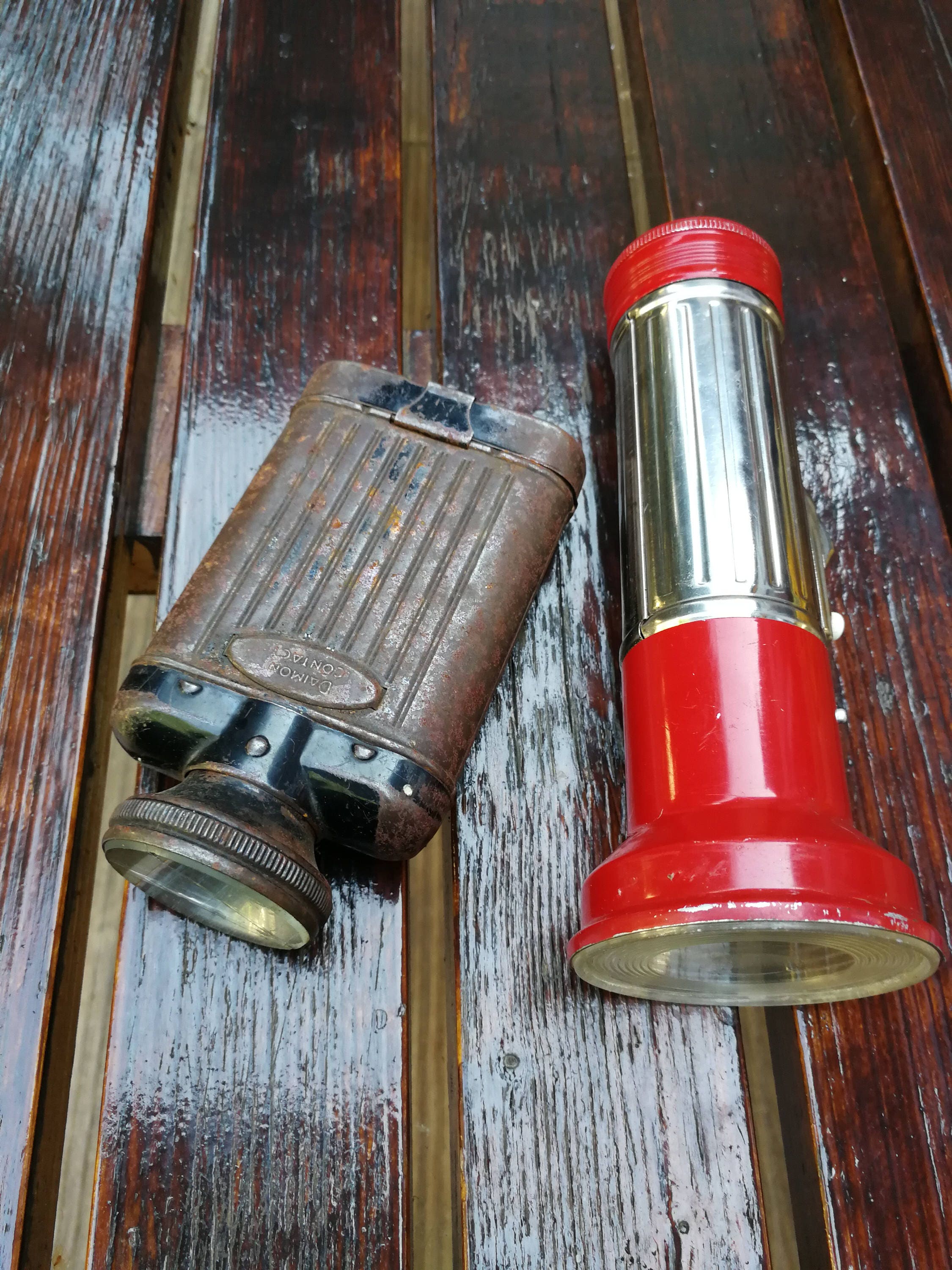 Set of 2 Vintage Flashlights Military Flashlight, Army Flashlight