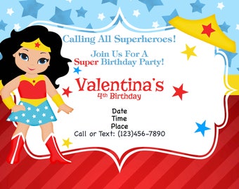 Supergirl Invitation Etsy