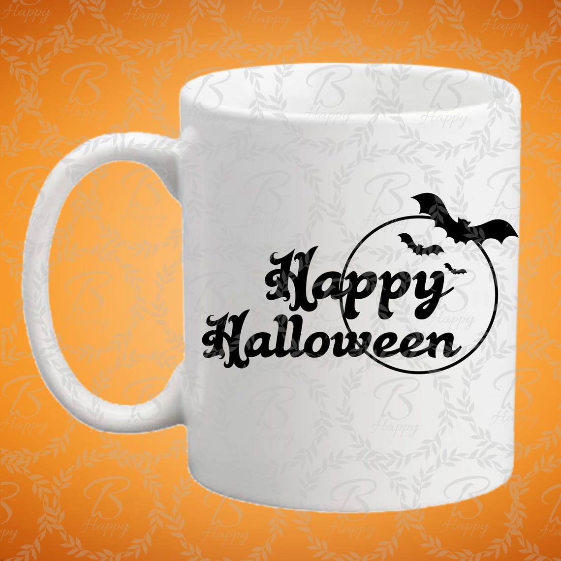 Download Happy Halloween svg bat svg moon svg halloween card | Etsy