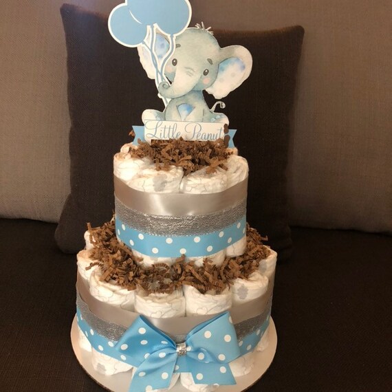 elephant diaper cake boy