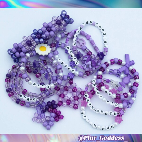 13 piece kandi singles set in purple