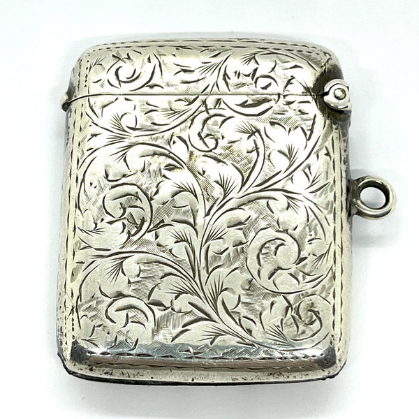 Antique Chester Silver Vesta Case