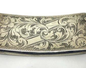 Edwardian Curved Solid Silver Card Case