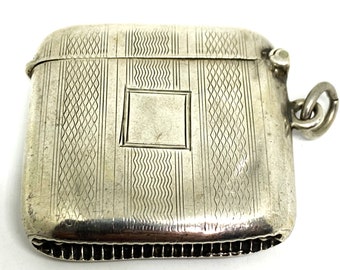 Solid Silver Art Deco Vesta Case