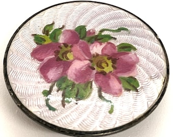 Marius Hammer Norwegian Silver & Enamel Floral Brooch