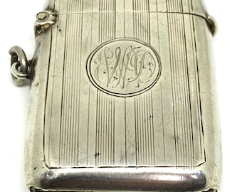 Antique Solid Silver Vesta Case 1922