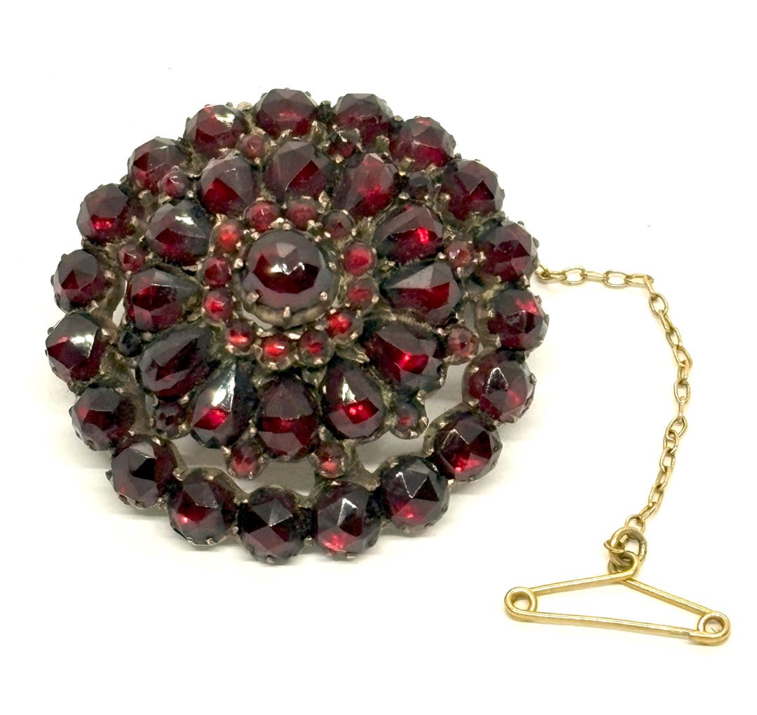クラスターブローチ ビクトリア朝のガーネットクラスターブローチ - Etsy 日本