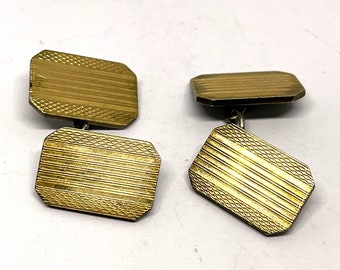 Vintage Gold On Silver Gent's Cufflinks