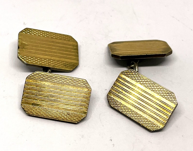 Vintage Gold On Silver Gent's Cufflinks image 1