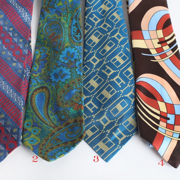 Vintage Wide Neck Ties, Mens Neckwear