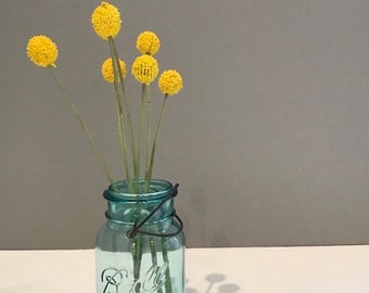 Vintage Turquoise Mason Jar