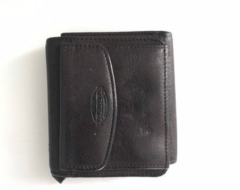 Vintage Brown Leather Fossil Wallet, Designer Leather Wallet