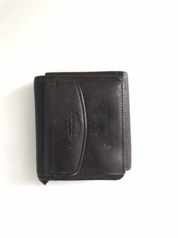 Vintage Brown Leather Fossil Wallet, Designer Leat