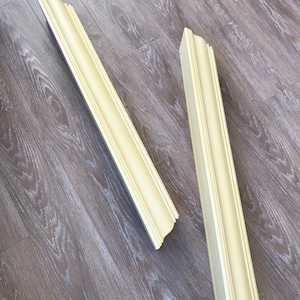 Pair (2) Vintage Yellow Wooden Shelves, Photo Ledges