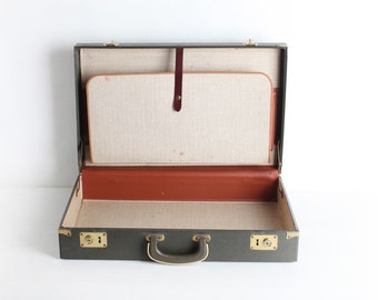 Vintage Army Green Hardside Briefcase