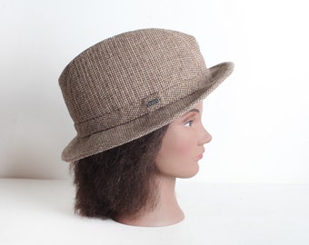 ?HP?Steve Madden Brown & Gold Tweed Fedora OSFM Steve Madden Tweed Fedora: 90s Autumn Menswear (S/M) - Etsy main image 4