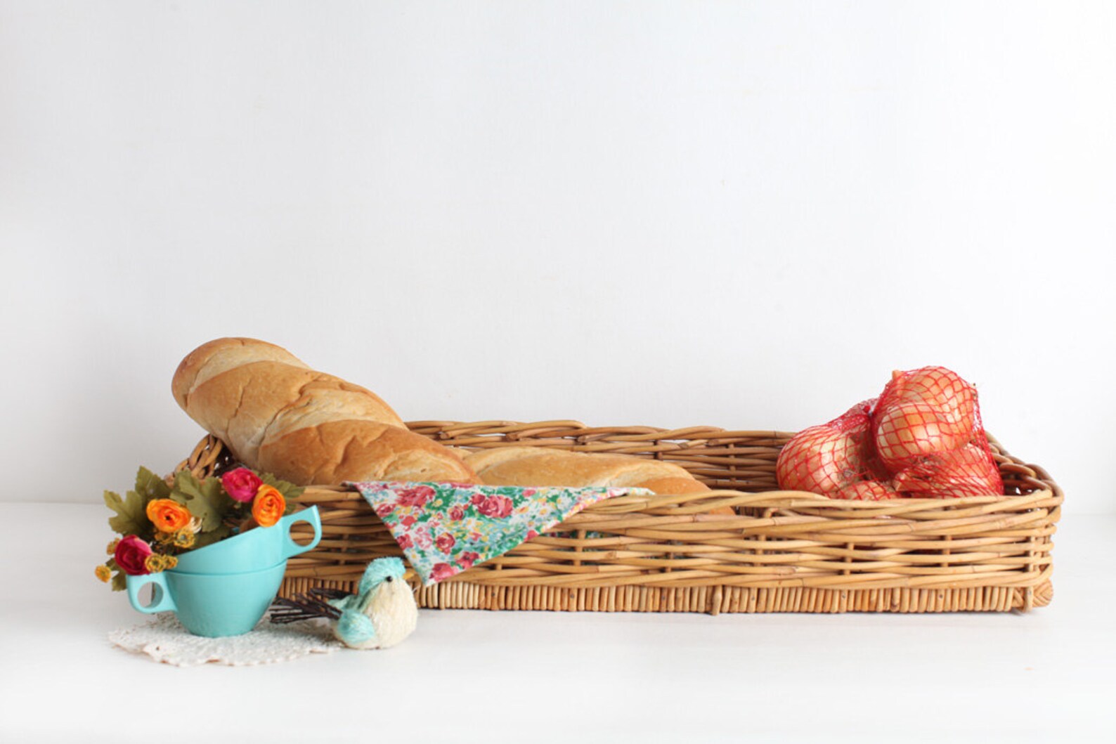 Large Vintage Tabletop Basket 2 Available Etsy