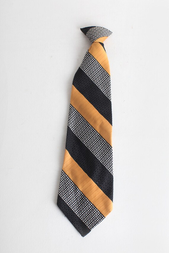 Vintage Clip On Tie, Boys Neckwear, Striped Tie, … - image 2