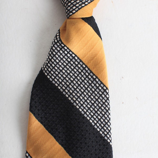 Vintage Clip On Tie, Boys Neckwear, Striped Tie, Wedding Tie