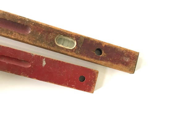 Vintage Wooden Levels, Set of Two