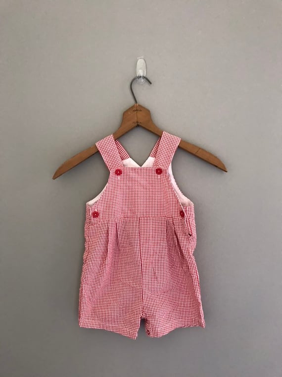 Size 18 Months Vintage Red and White One Piece Rom