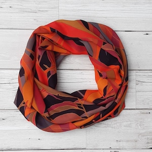 Australian autumn gum Leaf, Chiffon scarf, Mothers day gift,  Infinity Scarf, Australian Made Gift, Summer scarf, autumn leaves