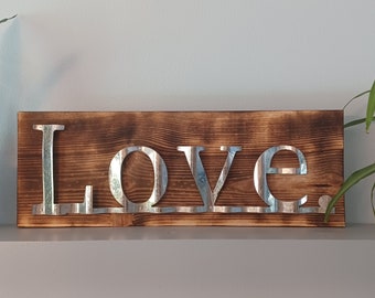 Rustic Corrugated farmhouse Love sign