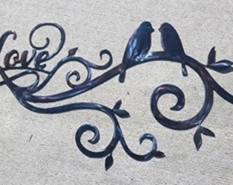 Love birds on branch