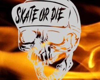 Vintage Skate or Die skull SVG / DXF files for plasma' laser, router