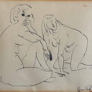 Sir Quentin Blake CBE RDI HRWS ( Born 1939) Female Figures Signed Original Quill Ink Drawings