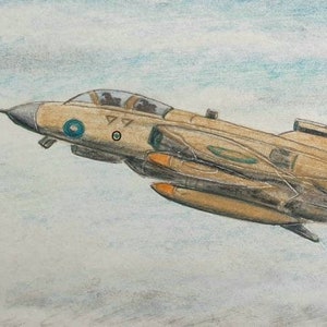 R.A.F. Tornado Fighter G2 Watercolour Painted By Cecil Fox 1991 Member Of The Guild Of Aviation Artists