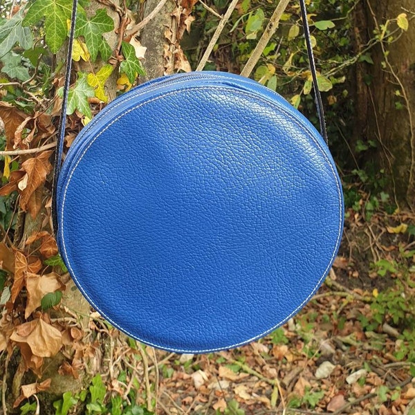 Round Leather Bag Etsy