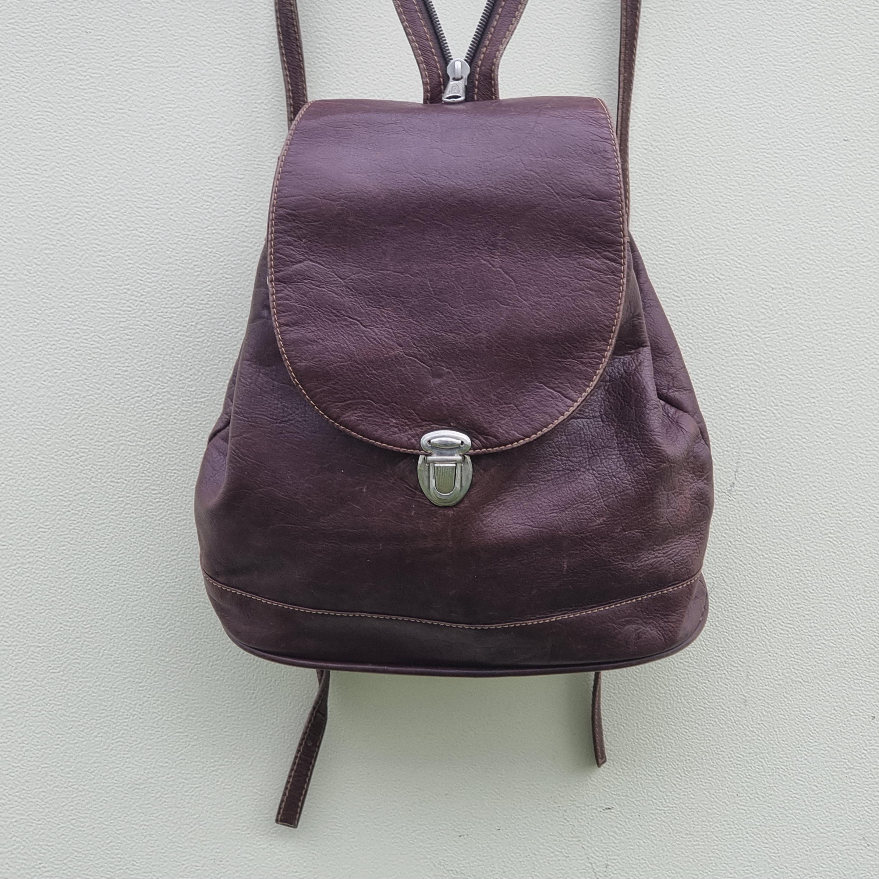 Sac à Dos Vintage En Cuir Marron Châtaigne - Look Grunge Unisexe Adulte