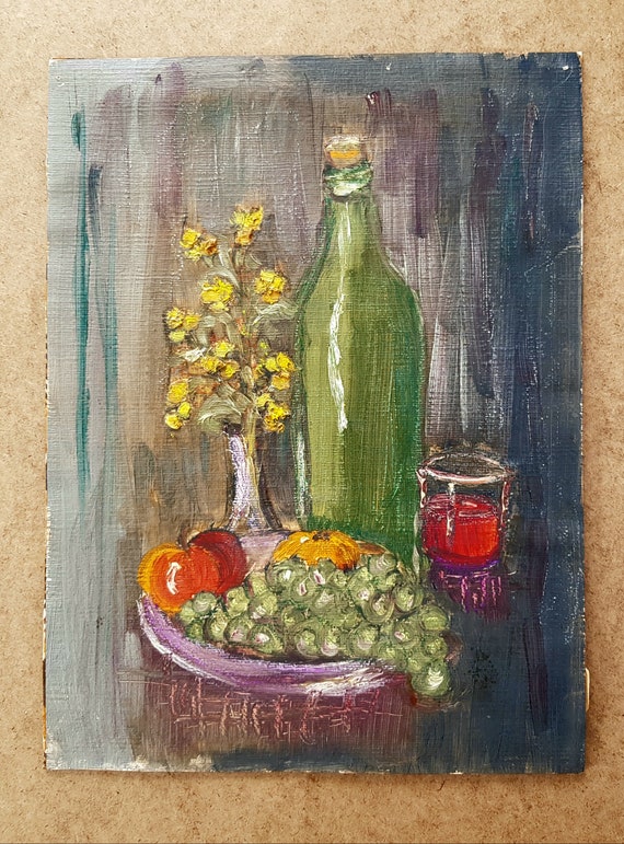 静物油彩画 ぶどうとワインボトル 静物画 ブラシ油絵 ワインの瓶 - Pixabayの無料写真