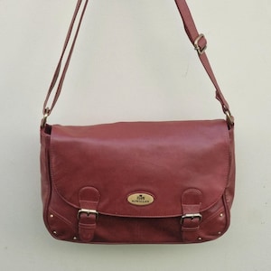 Sac messager cartable en cuir rouge foncé, sac messager bandoulière en cuir fait main Rowallan, sac à main Rowallan bordeaux Satchel,