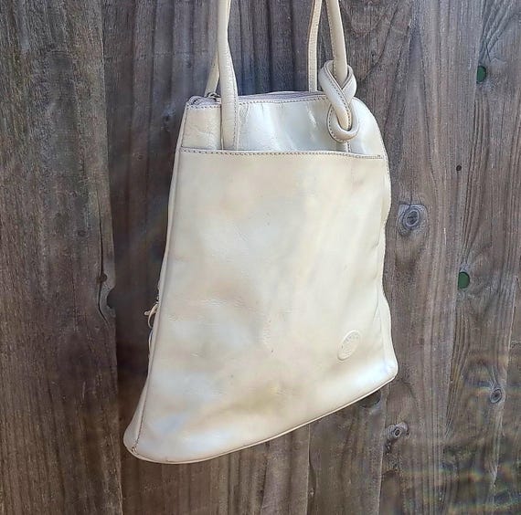 cream convertible backpack leather Gemini by White Elm Almond Almond | Aqua Lining convertible purse 🤍 COACH Madison Convertible Backpack