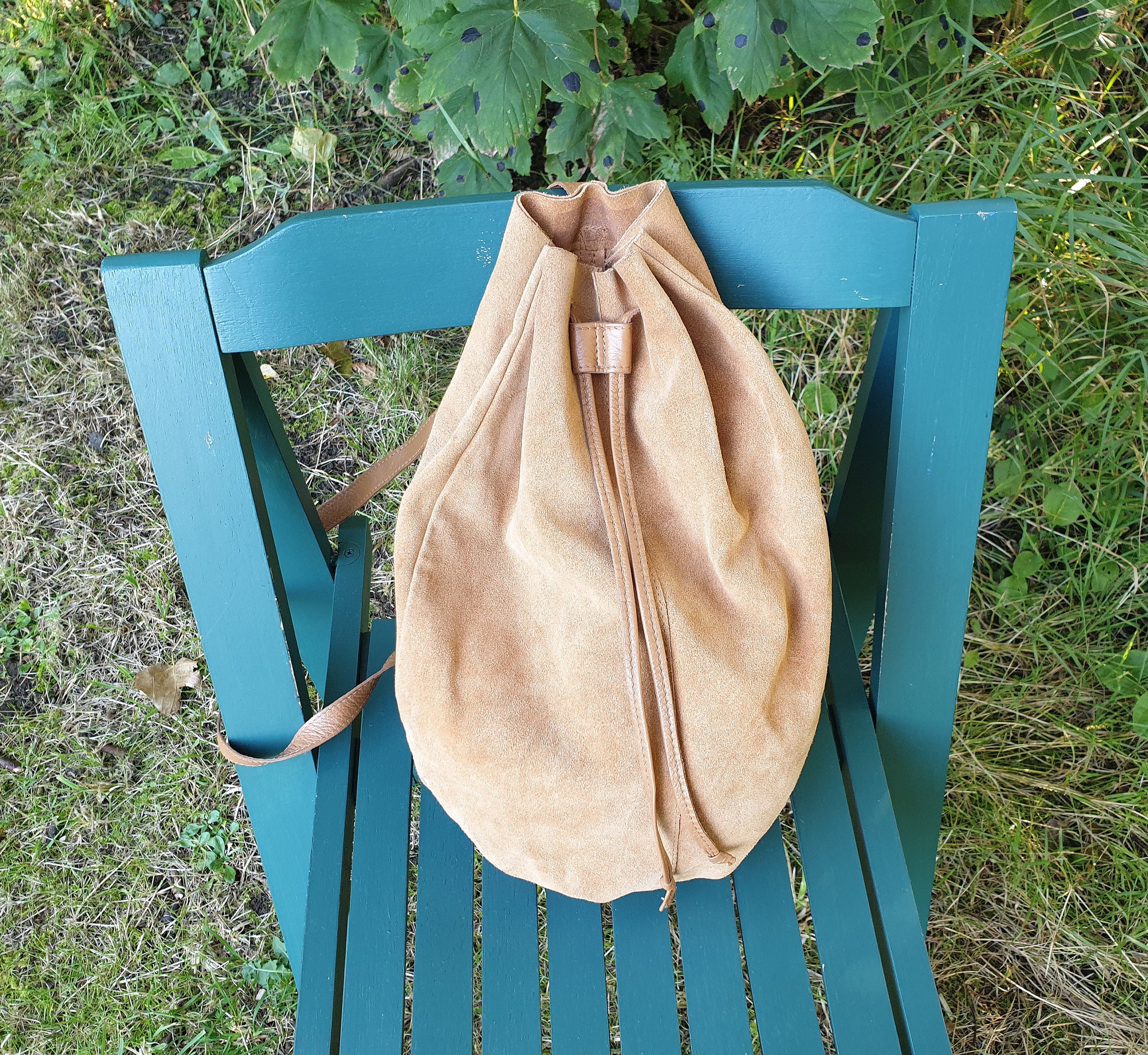 Rugged suede shop backpack