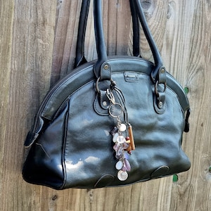 Bolso de hombro de cuero negro Hidesign, bolso vintage con asa superior de Hidesign by Radley, regalo de cumpleaños, bolso de mano de cuero negro liso de los años 90.